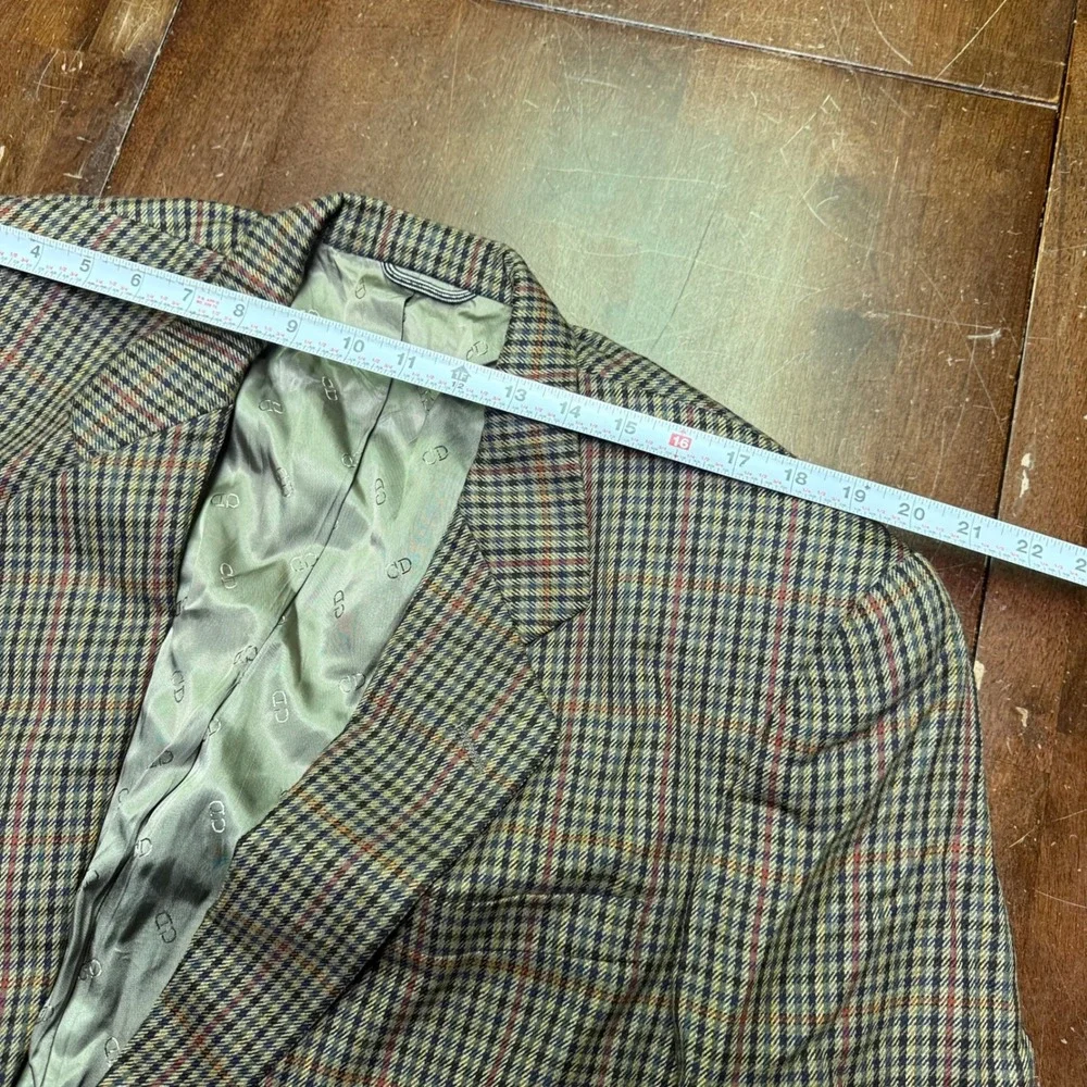 Christian Dior Blazer Mens 42L Multicolor Check Plaid Le Connaisseur Sport Coat
